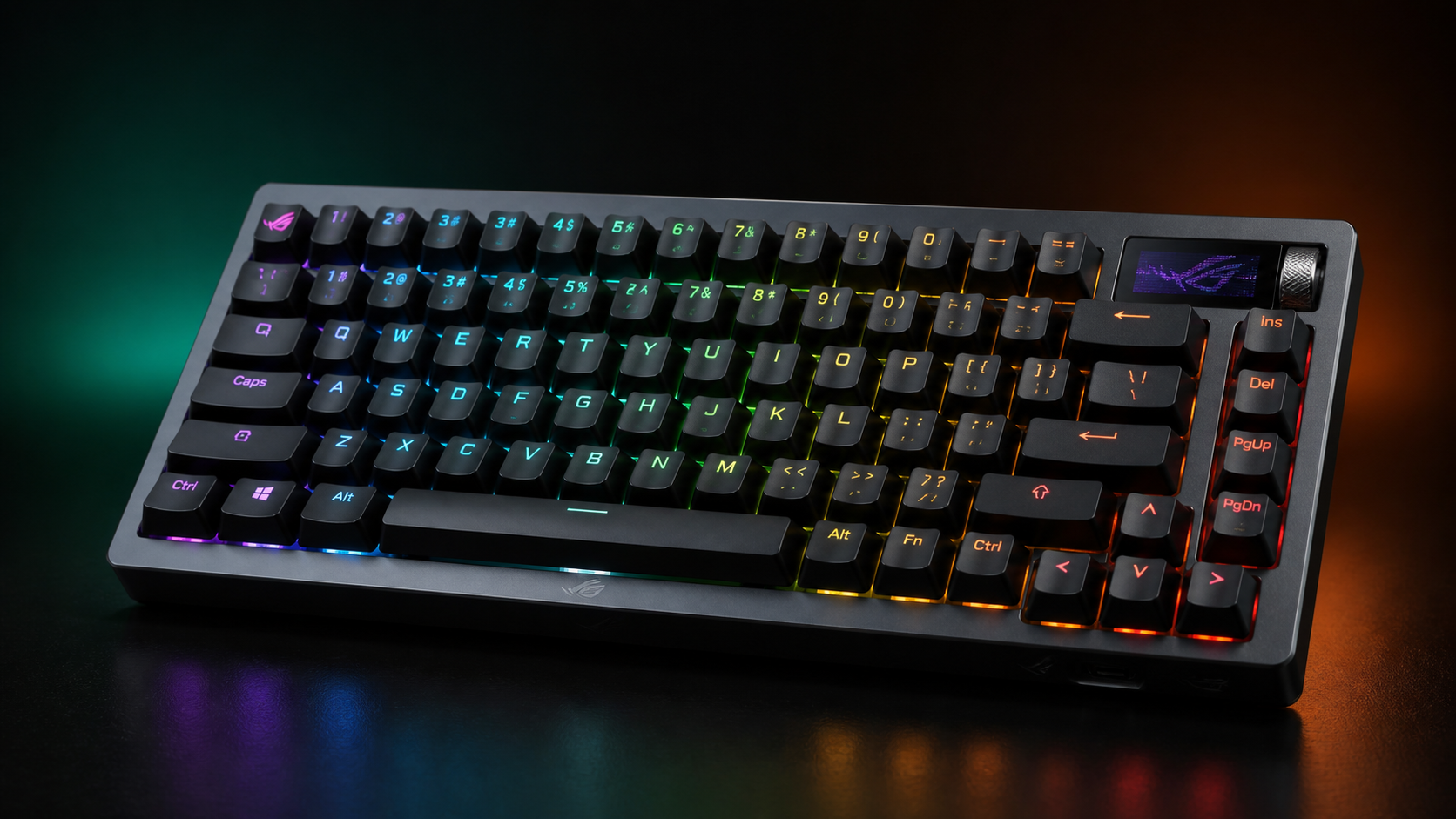 ASUS ROG Azoth 75% wireless mechanical gaming keyboard with OLED display and RGB
