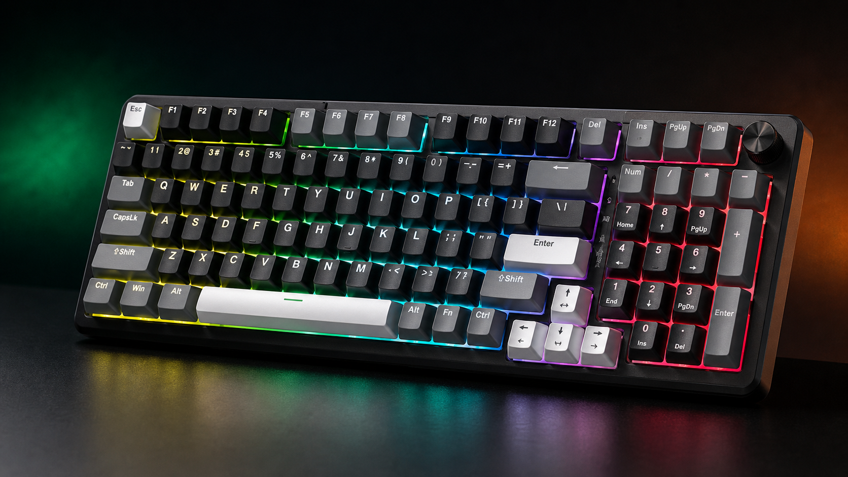 Redragon K742 98% wireless mechanical gaming keyboard with volume knob and RGB backlighting